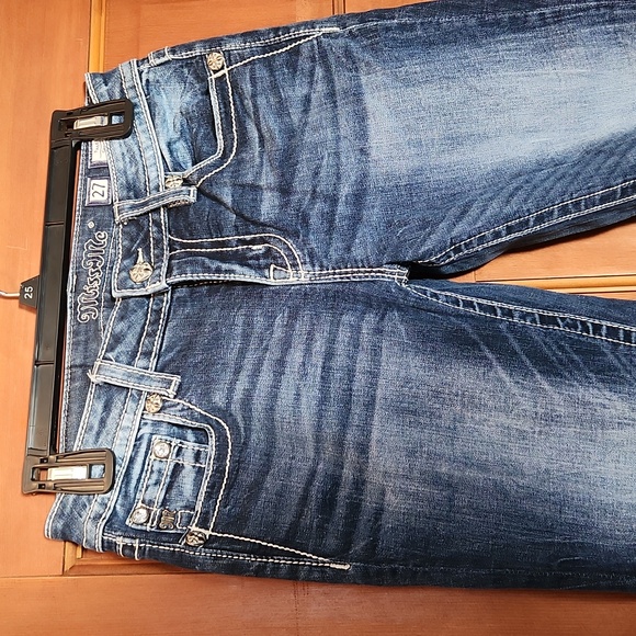 Miss Me Hailey Straight Leg Skinny Jeans With Bling - Picture 2 of 7